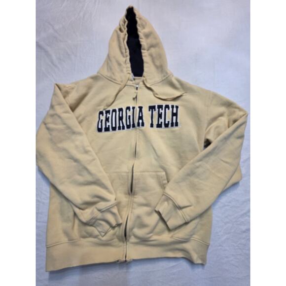 Georgia Tech Campus Heritage Pale Yellow Men's Zip Up Sweatshirt Size XL - Picture 1 of 6